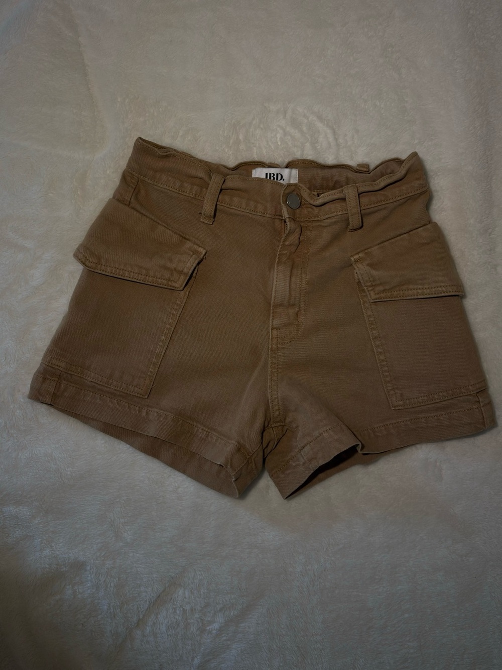 BDG High-Rise Cargo Shorts in Brown